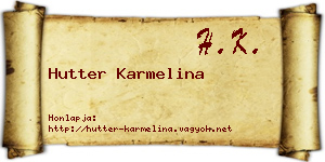 Hutter Karmelina névjegykártya